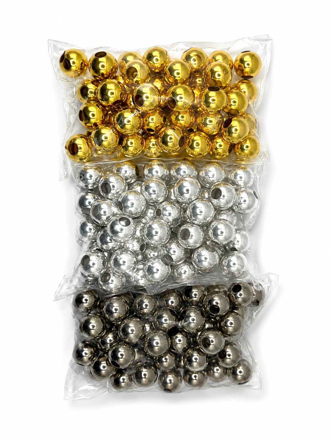 Bolitas Metálicas Dorado, Plateado y Grafito