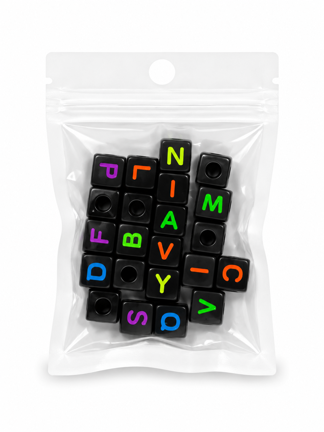 Cubo Grande Negro / Letras Neón
