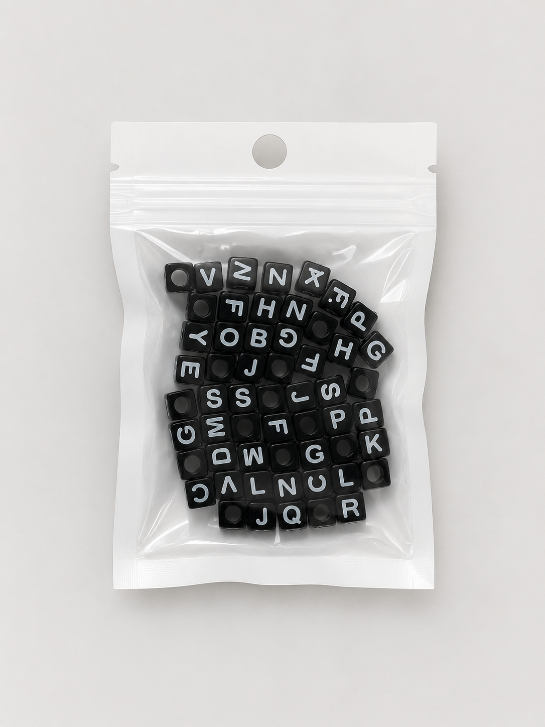 Cubo Negro Pequeño / Letras Blancas