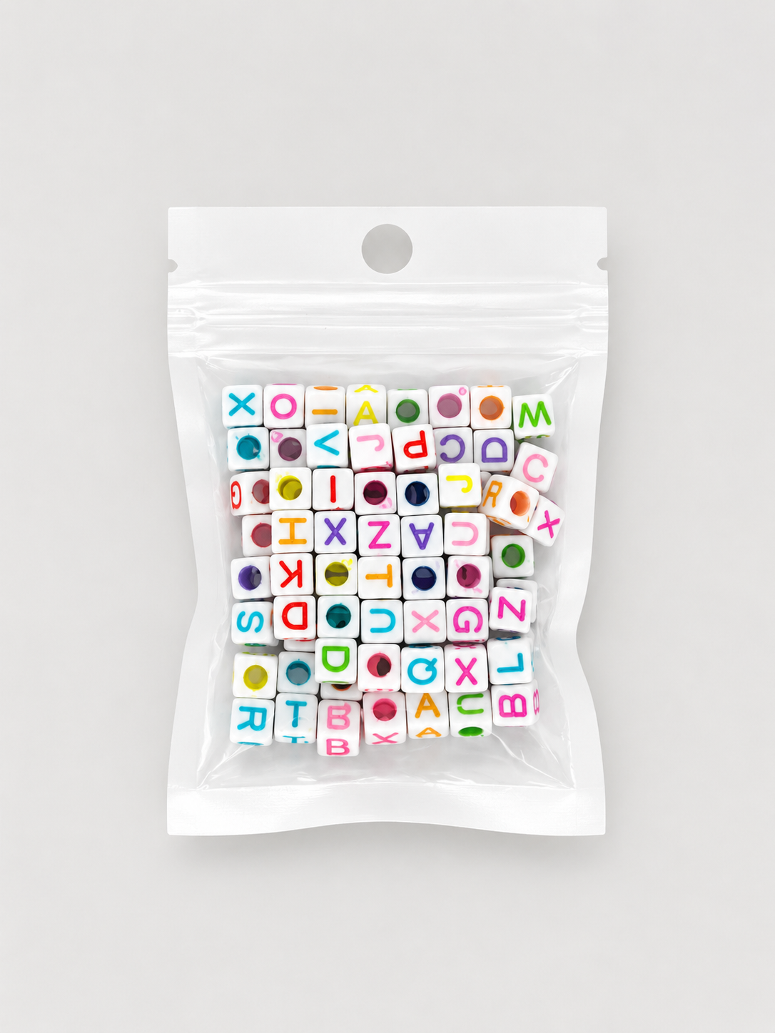 Cubo Blanco / Letras Multicolor